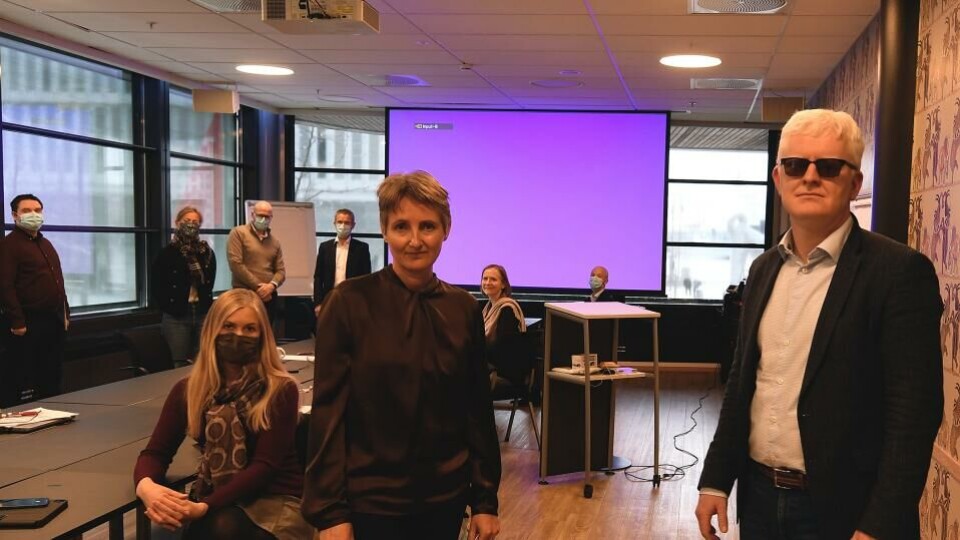 Forhandlingslederne i årets oppgjør i mediebransjen: Pernille Børset, MBL, og NJ-leder Dag Idar Tryggestad. (Foto: MBL).