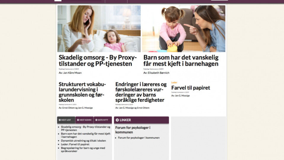 Skjermdump fra psykisk-kommune.no