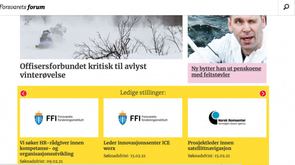Forsvarets forum med digital annonsesatsing