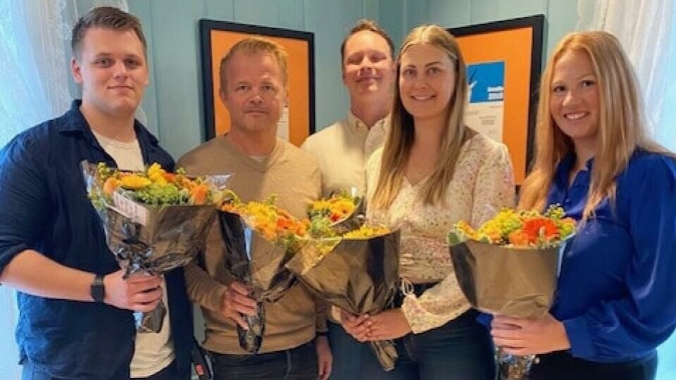 Jens Zacariades, Markus Andresen, Kjell Øystein Skasberg, Oda Martine Olsen Furuberg og Emma Nilsen er klare for innsats for Salgsfabrikken. (Foto:Salgsfabrikken).