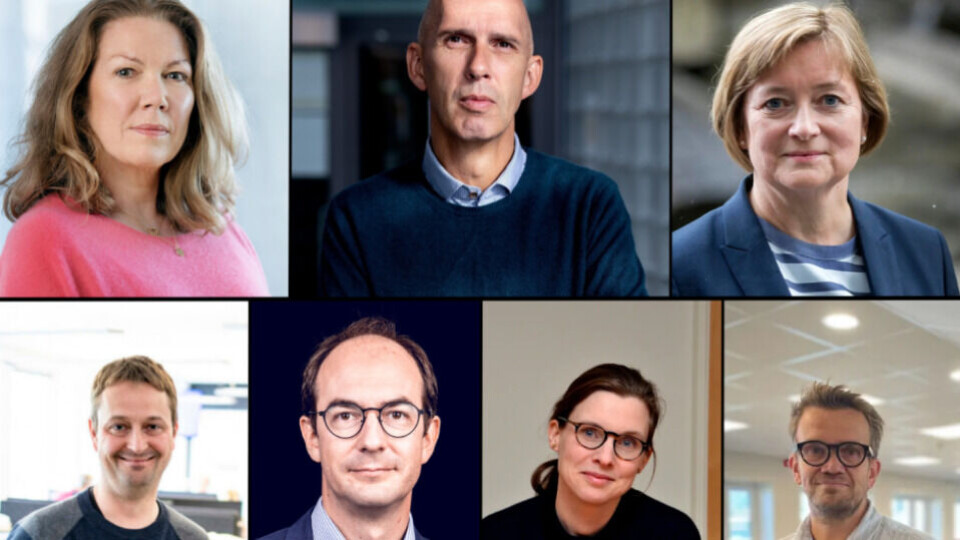 SKUP-juryen har fem nye medlemmer, og Frank Gander tiltrer som juryleder. Fra venstre øverst: Marie Sjo, Frank Gander, Hanna Relling Berg, Espen Andersen, Stian Eisenträger, Gunn Kari Hegvik og Fredrik Nordahl. (Foto: SKUP).
