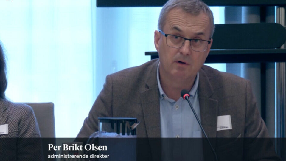 Per Brikt Olsen framførte Fagpressens høringssvar til neste års statsbudsjett, i Familie- og kulturkomiteen fredag. (Skjermdump fra Stortingets direkteoverføring).