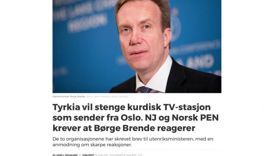 Medier24.no: Tyrkia vil stenge kurdisk TV-stasjon