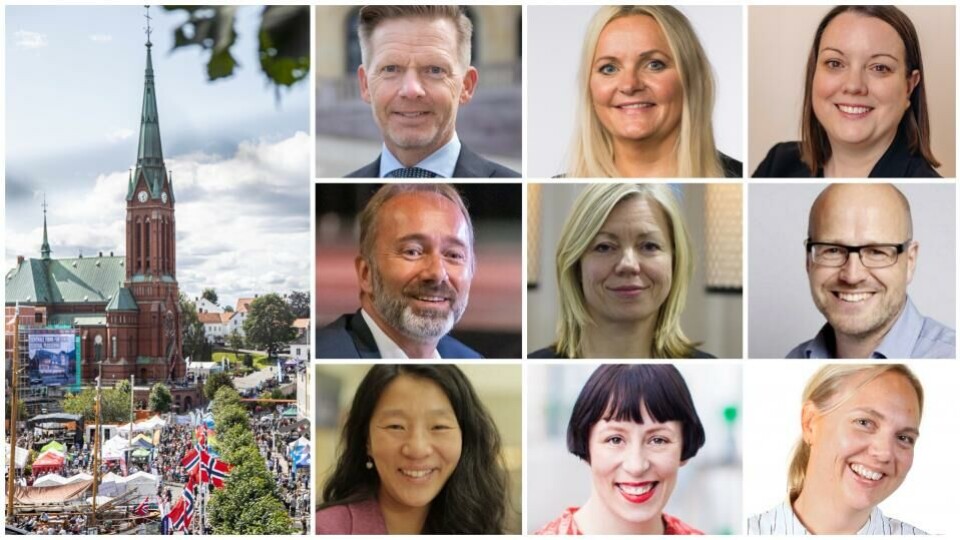 Noen av dem som skal 'på grillen' i Arendal 17. juni. (Foto: NTB/Arendalsuka/TV 2/Agderposten/Frida Marie Grande).